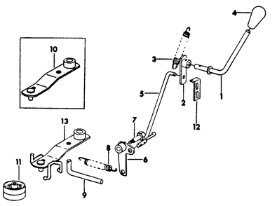 Power Take-Off Drive And Controls Diagram and Parts List for 182 0350027U-0350030U-132100-132399-133100-133399-134100-134399 Cub Cadet Lawn Tractor